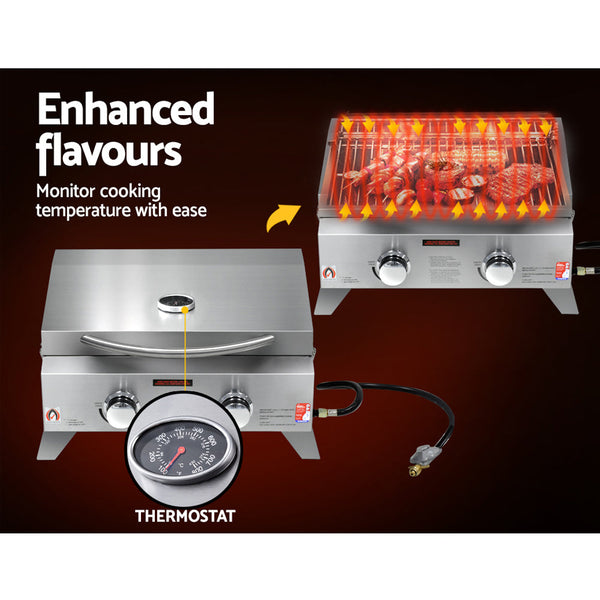 Grillz Gas Bbq 2 Burners With Plates Barbecues Grills & Smokers