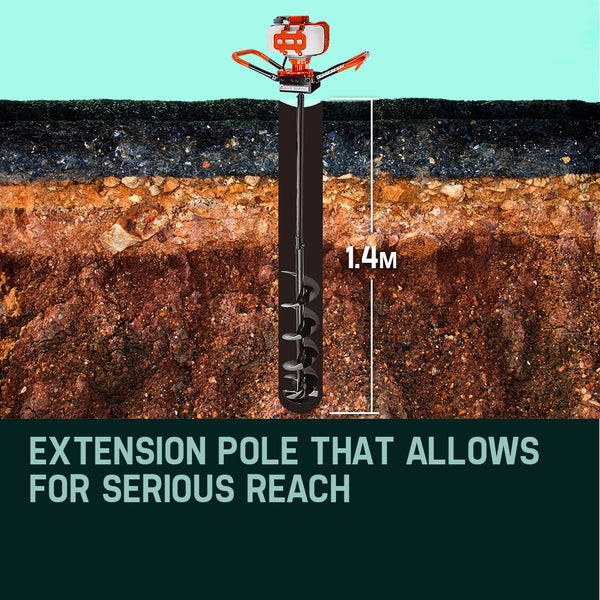 Baumr Ag Baumr Ag Post Hole Digger 62Cc Posthole Earth Auger Fence Borer Petrol Drill Bit Post Hole Diggers & Augers