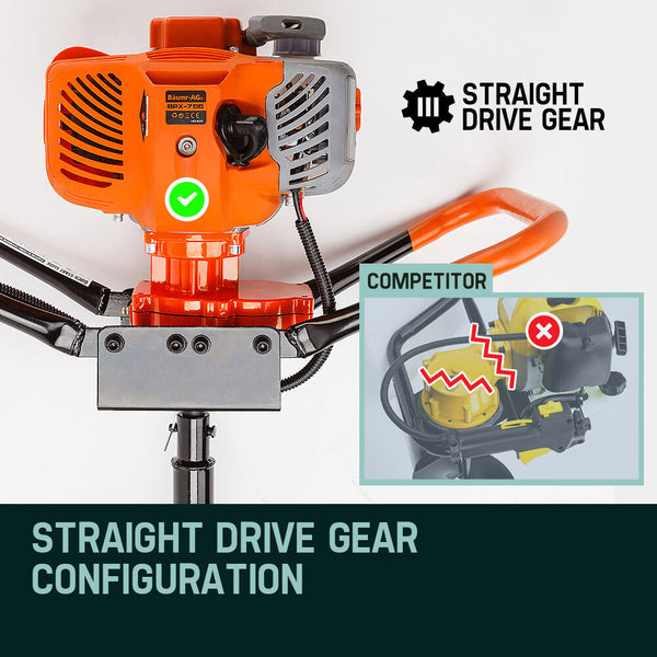 Baumr Ag Post Hole Digger 62Cc Posthole Earth Auger Fence Borer Petrol Drill Bit Post Hole Diggers & Augers