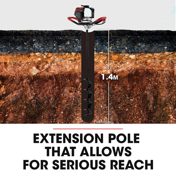Baumr Ag Bpx 1400 38Cc Stroke Petrol Post Hole Digger 150Mm Auger W/ 600Mm Extension Shaft Post Hole Diggers & Augers
