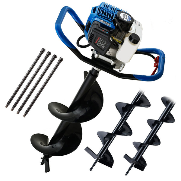 Powerblade Pd950 52Cc Stroke Petrol Post Hole Digger W/ 3 Auger Bits 600Mm Extension Shaft Post Hole Diggers & Augers