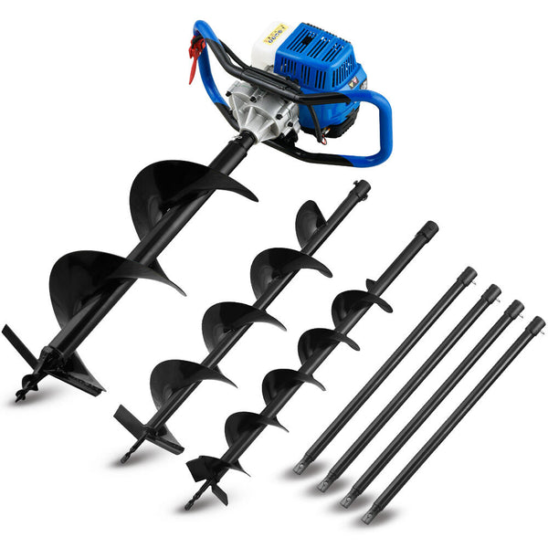 Powerblade Pd950 52Cc Stroke Petrol Post Hole Digger W/ 3 Auger Bits 600Mm Extension Shaft Post Hole Diggers & Augers