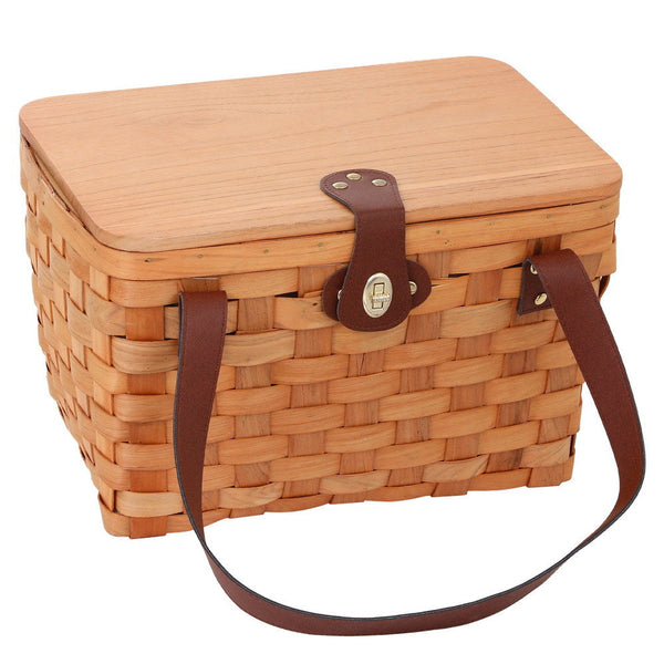 Alfresco 2 Person Picnic Basket Set Wooden Cooler Bag Plates Outdoor Insulated Picnic Baskets & Backpacks