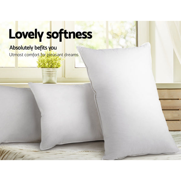 Giselle Bedding Duck Feather Down Pillow Twin Pack Pillows