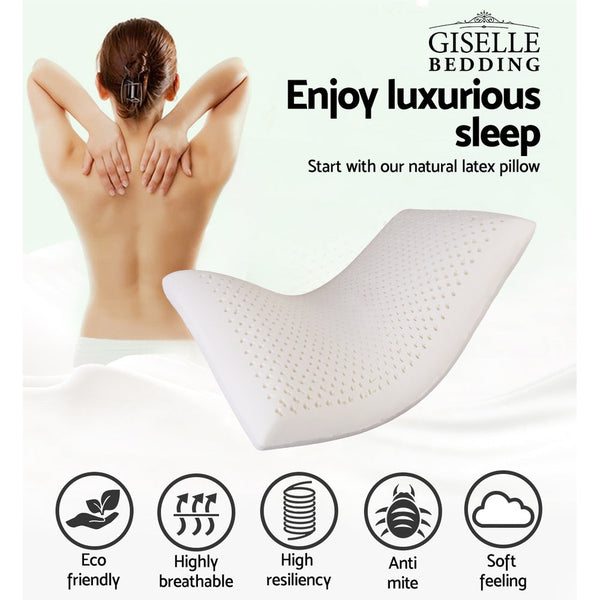 Giselle Natural Latex Pillow Classic Twin Pack Pillows