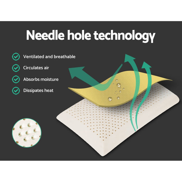 Giselle Natural Latex Pillow Classic Twin Pack Pillows