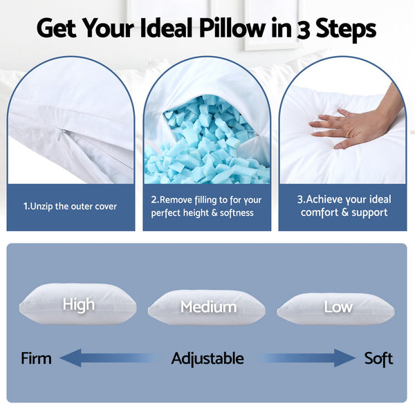 Giselle Shredded Memory Foam Pillow Loft Pillows