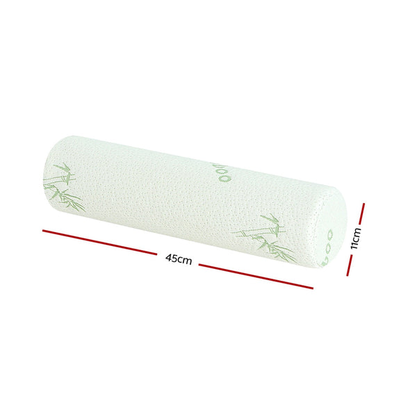 Giselle Memory Foam Neck Roll Pillow Bamboo Cover Pillows
