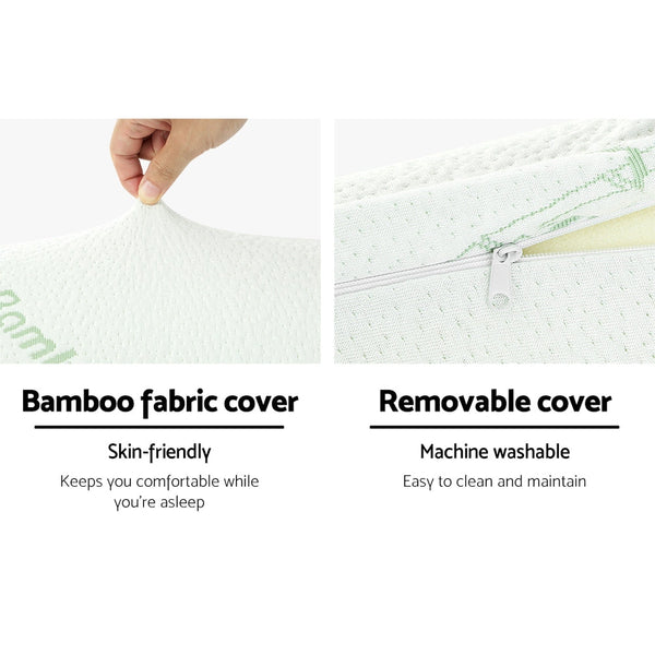 Giselle Memory Foam Neck Roll Pillow Bamboo Cover Pillows