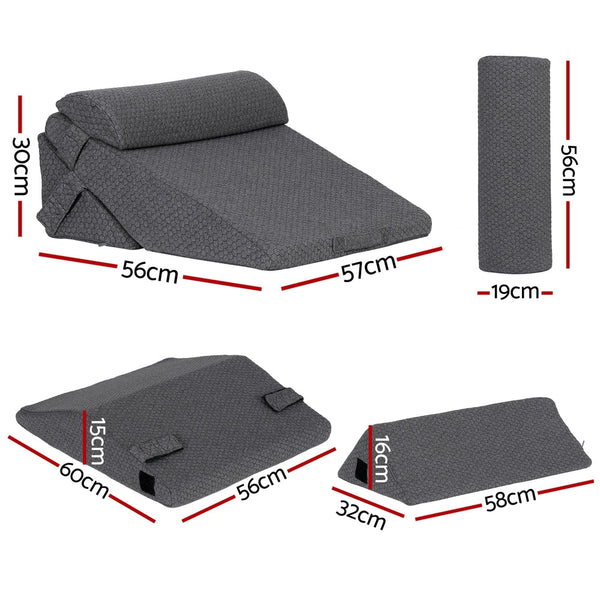 Giselle Bedding Adjustable Wedge Pillow Grey Pillows