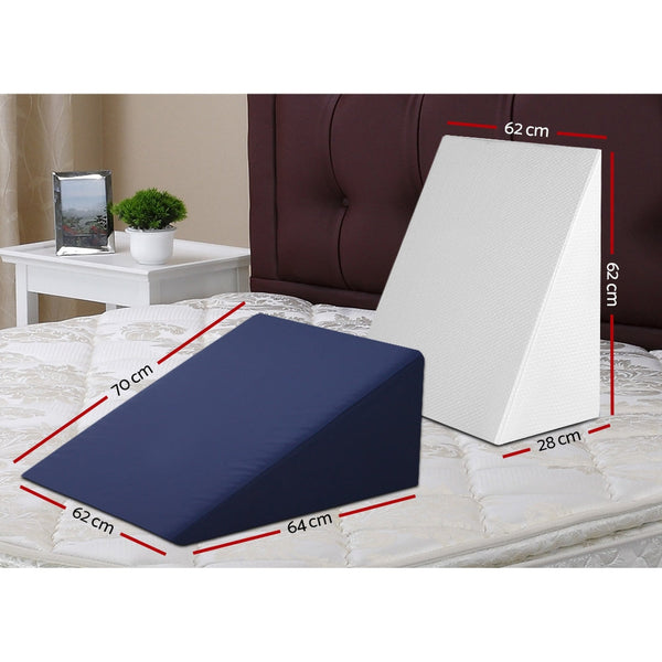 Giselle Wedge Pillow White & Blue Pillows