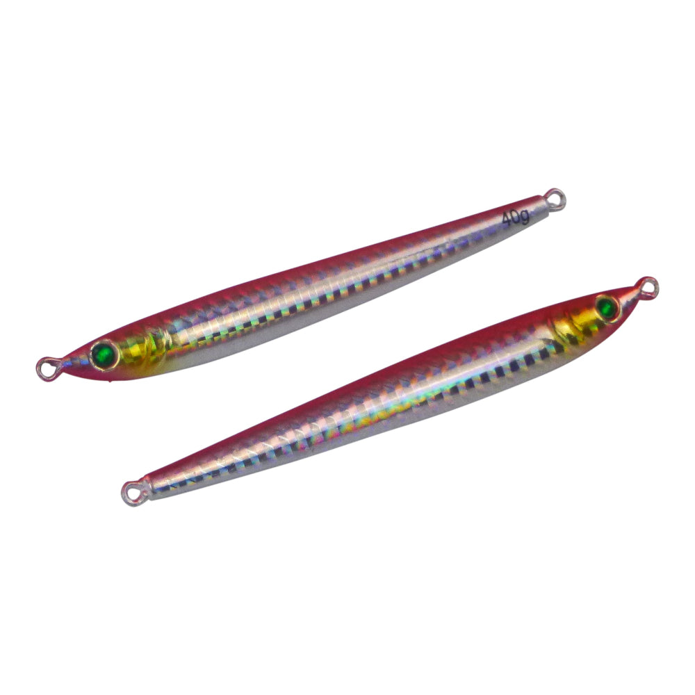 Finesse Pencil Jig 40Gm Magenta Silver 2 Pack Baits & Lures