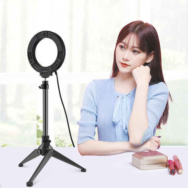 Usb Dimmable Led Ring Light With Tripod Holder And Cold Shoe Ball Head 4.7 Inch Camera Drone Accessories