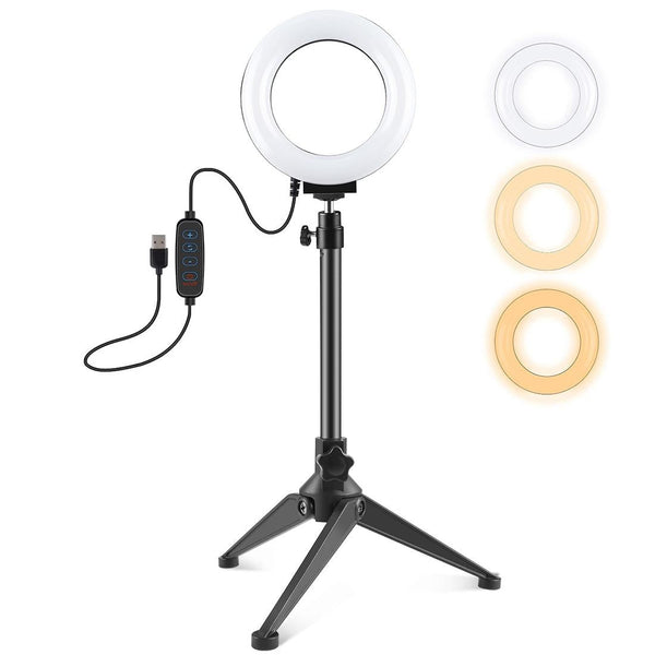 Usb Dimmable Led Ring Light With Tripod Holder And Cold Shoe Ball Head 4.7 Inch Camera Drone Accessories