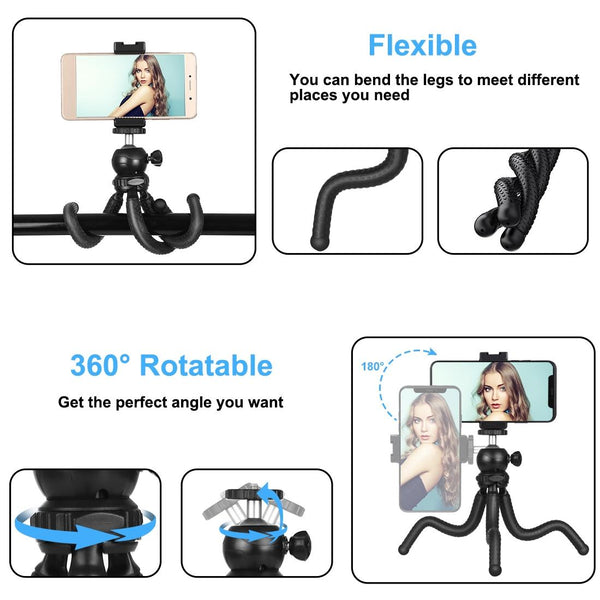 Flexible Mini Octopus Tripod With Ball Head And Phone Clamp For Cameras Tripods & Monopods