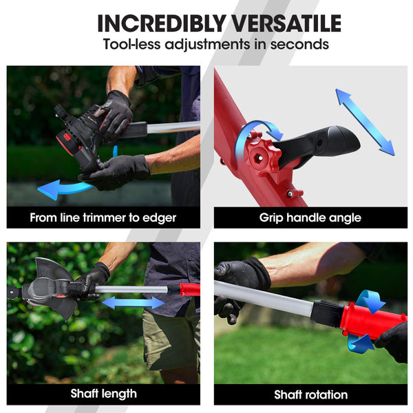 Baumr Ag Baumr Ag Ln3 20V Sync Cordless 2In1 Line Trimmer & Lawn Edger With Battery And Charger Kit Head Guide Wheel String Trimmers