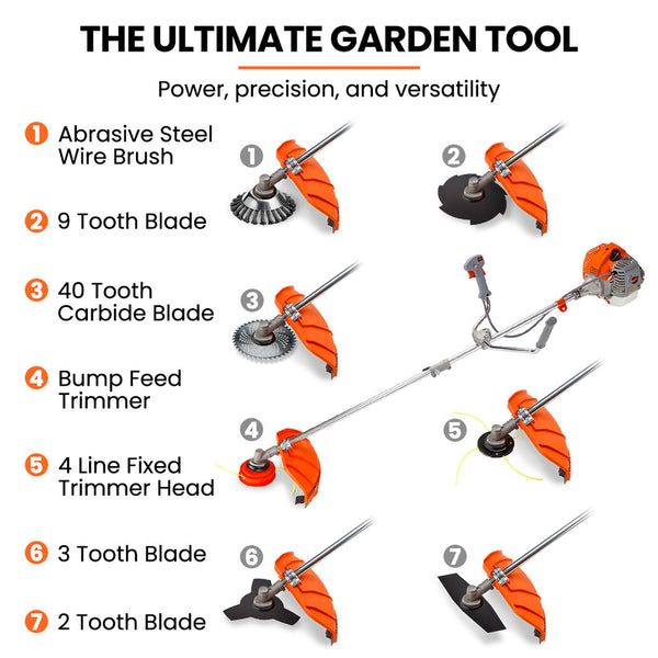 Mtm 62Cc Brush Cutter Whipper Snipper Trimmer Edger Brushcutter Multi Pole Tool String Trimmer Parts