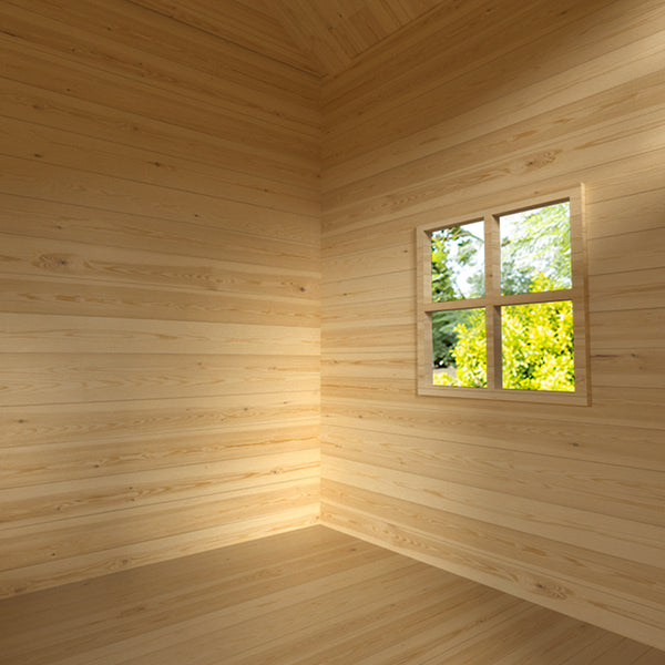 Rovo Kids Tower Cubby House With Slide Sandpit Climbing Wall Noughts & Crosses Natural Colour Cubby Houses