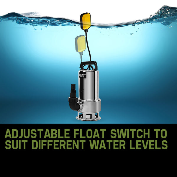 Protege 2000W Submersible Dirty Water Pump Bore Tank Well Steel Automatic Water Pumps & Pressure Tanks