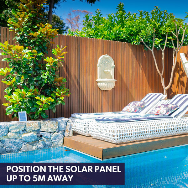 Protege Solar Fountain Water Feature Pump Outdoor Wall Mount Classic With Led Lights Outdoor Fountains