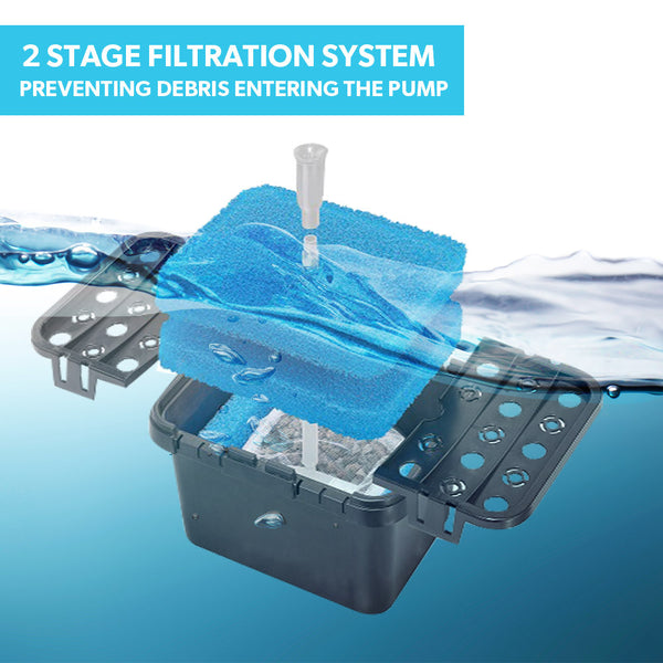 Protege 10W Solar Powered Water Fountain Pump Pond Kit With Eco Filter Box Outdoor Fountains