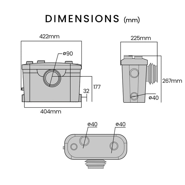 Protege Macerator Pump With 4 Inlet For Trap Toilet House Bathroom Shower Sink Washing Machine Other Pumps