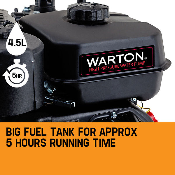Warton 8Hp 1.5 Petrol High Pressure Water Transfer Pump Fire Irrigation Water Pumps & Pressure Tanks