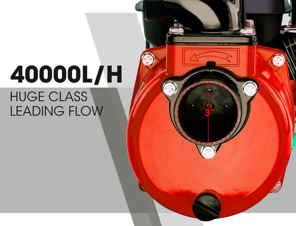 Warton 8Hp 3' Petrol Water Transfer Pump High Flow Irrigation Water Pumps & Pressure Tanks