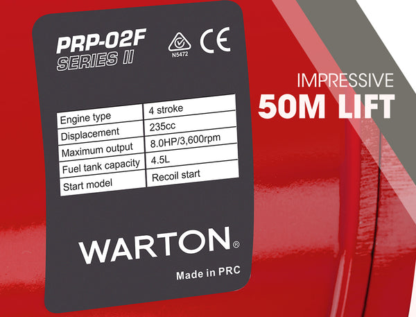 Warton 2' 8Hp Petrol High Flow Water Transfer Pump Irrigation Volume Inch Water Pumps & Pressure Tanks