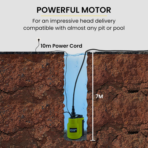 Protege Tight Access Clean/Grey Water Submersible Sump Pump Integrated Float Switch Water Pumps & Pressure Tanks