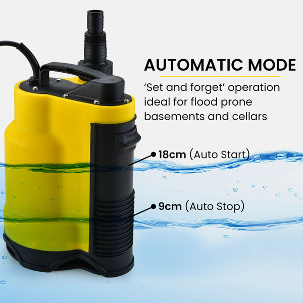 Protege Tight Access Dirty Water Submersible Sump Pump Integrated Float Switch Water Pumps & Pressure Tanks