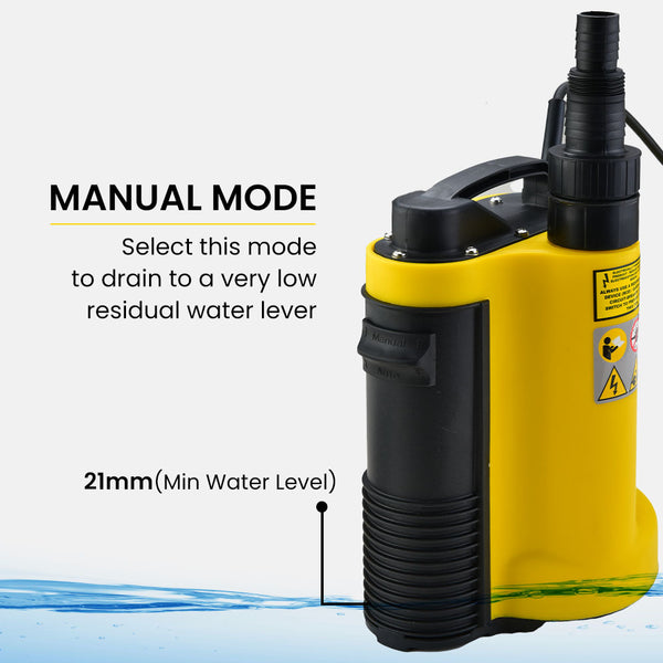 Protege Tight Access Dirty Water Submersible Sump Pump Integrated Float Switch Water Pumps & Pressure Tanks