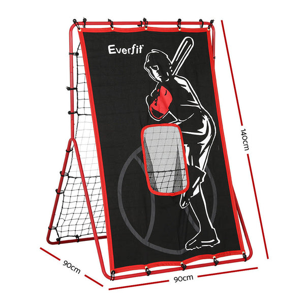Everfit Baseball Net Rebound Pitching Kit Target Hitter 2 In 1 Training Aid Baseball Batting Cages & Nets