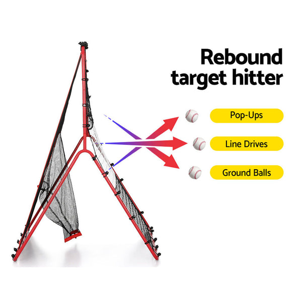 Everfit Baseball Net Rebound Pitching Kit Target Hitter 2 In 1 Training Aid Baseball Batting Cages & Nets