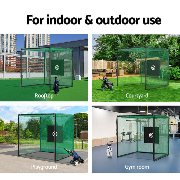 Everfit 3M Golf Practice Net Hitting Cage With Steel Frame Baseball Training Nets Cages & Mats