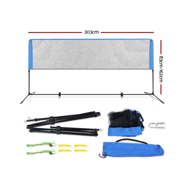 Everfit 3M Badminton Tennis Net Portable Volleyball Kit Adjustable Height Tennis Nets