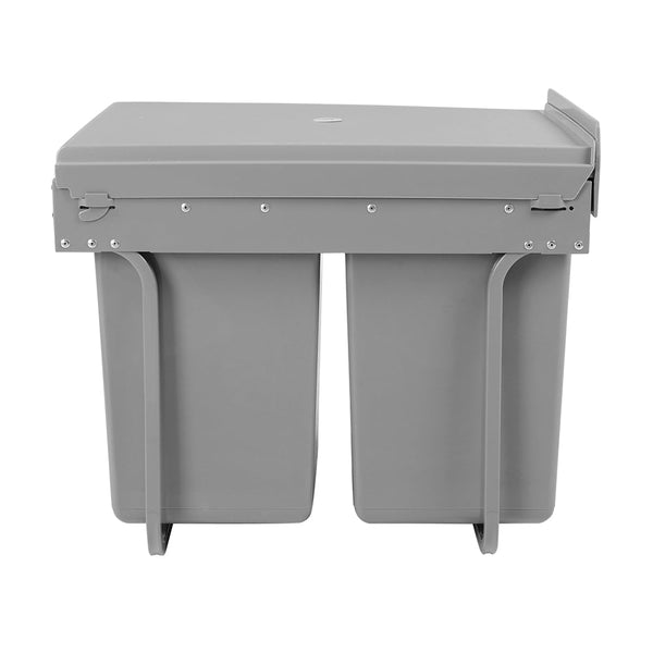 Cefito Pull Out Bin Kitchen Double Basket 2X20l Grey Rubbish Bins