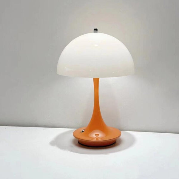 Luxury Orange Body Mushroom Lamp Wireless Rechargeable Table Accent For Lamps