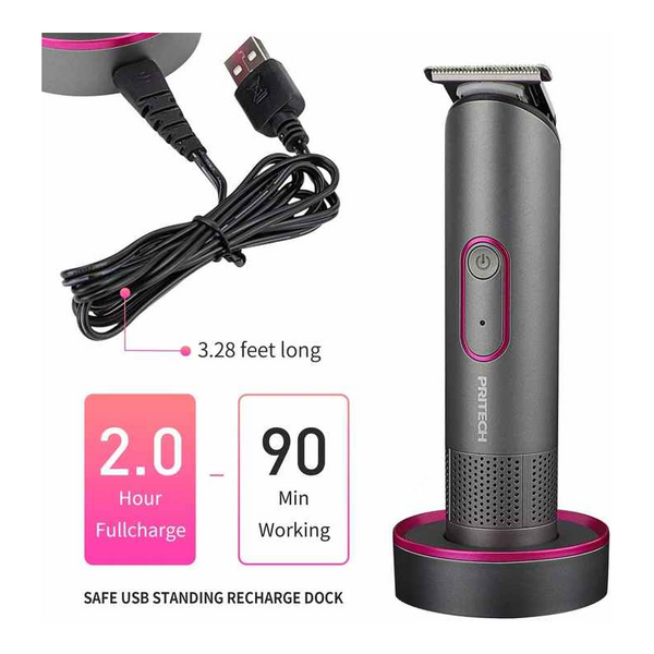 Pritech 2888 Professional Hair Clipper Kit Usb Rechargeable 600Mah Battery Ipx6 Waterproof Grooming Set Clippers & Trimmers