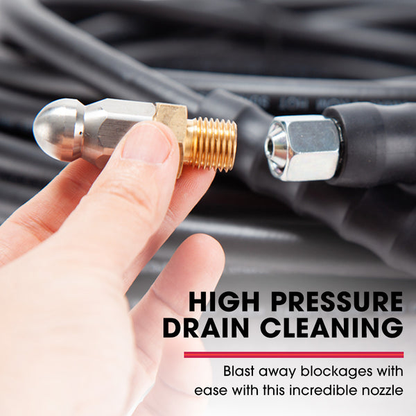 Jet Usa 20M Petrol Pressure Washer Hose Extension With Drain Cleaner Nozzle Accesory Pack Pressure Washer Parts