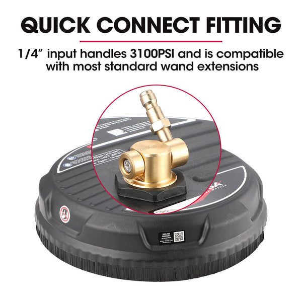 Jet Usa 15" Nylon Pressure Washer Surface Cleaner 1/4" Fitting For Concrete Driveway Patio Floor Pressure Washer Parts