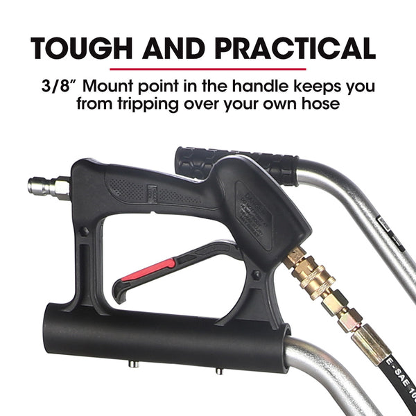 Jet Usa 18" Stainless Steel Pressure Washer Surface Cleaner With Yoke Handlebar 3/8" Fitting For Concrete Driveway Patio Floor Pressure Washer Parts