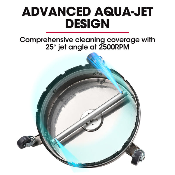 Jet Usa 18" Stainless Steel Pressure Washer Surface Cleaner With Yoke Handlebar 3/8" Fitting For Concrete Driveway Patio Floor Pressure Washer Parts