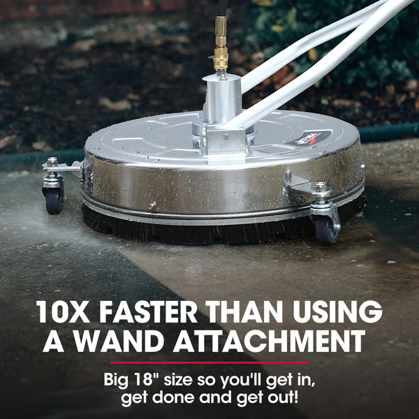 Jet Usa 18" Stainless Steel Pressure Washer Surface Cleaner With Yoke Handlebar 3/8" Fitting For Concrete Driveway Patio Floor Pressure Washer Parts