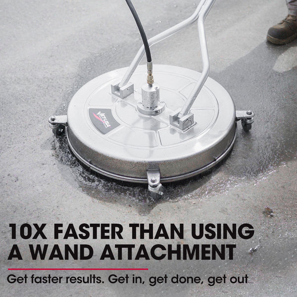 Jet Usa 24" Stainless Steel Pressure Washer Surface Cleaner 3/8" Fitting With Yoke Handlebar For Concrete Driveway Patio Floor Pressure Washers