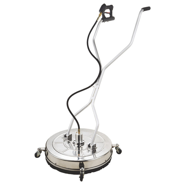 Jet Usa 24" Stainless Steel Pressure Washer Surface Cleaner 3/8" Fitting With Yoke Handlebar For Concrete Driveway Patio Floor Pressure Washers