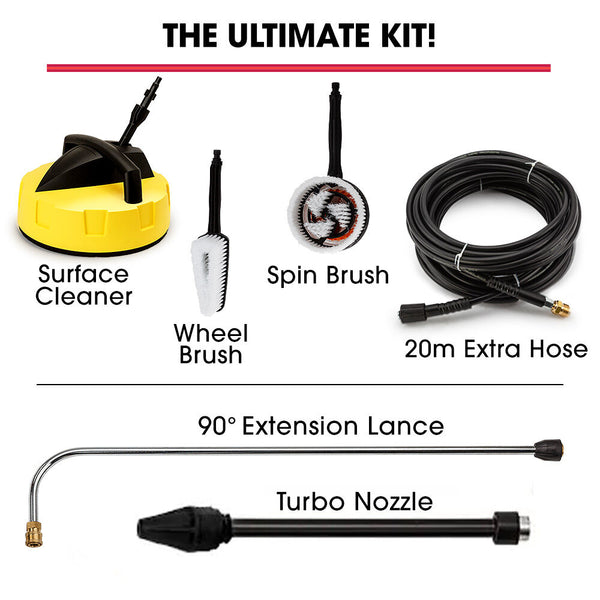 Jet Usa 3800 Psi High Pressure Water Cleaner Washer Electric Pump Hose Gurney Pressure Washers