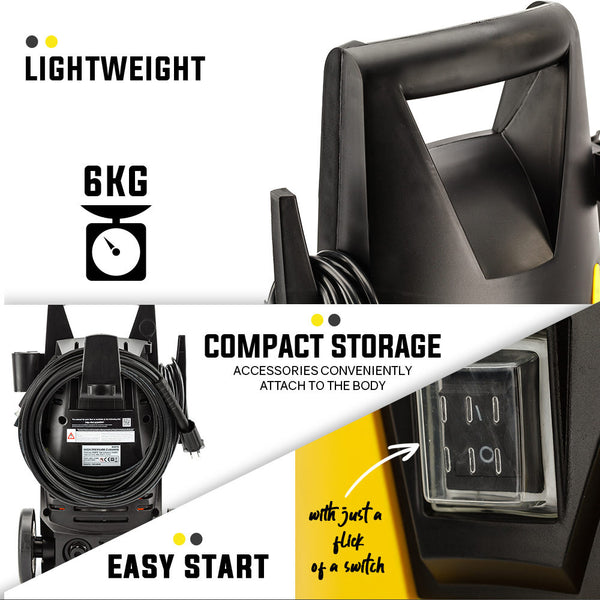 Jet Usa 1800 Psi High Pressure Washer Cleaner Electric Water Gurney Pump Hose Pressure Washers