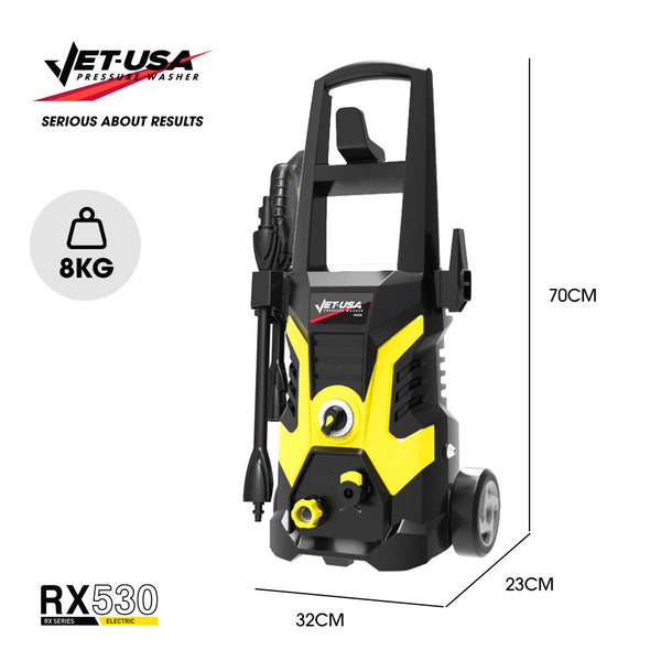 Jet Usa Jet Usa Rx530 Electric High Pressure Washer 2400Psi Nozzles Brush Head Cleaner Detergent Bottle Pressure Washers