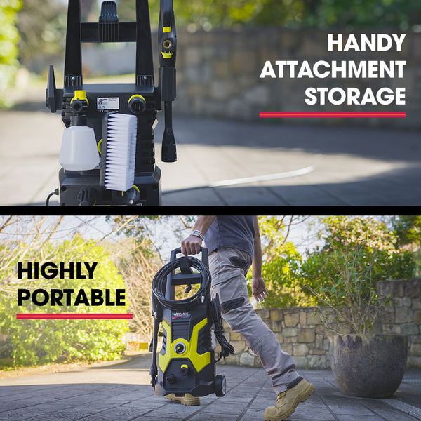 Jet Usa Rx530 Electric High Pressure Washer 2400Psi Nozzles Brush Head Cleaner Detergent Bottle Pressure Washers